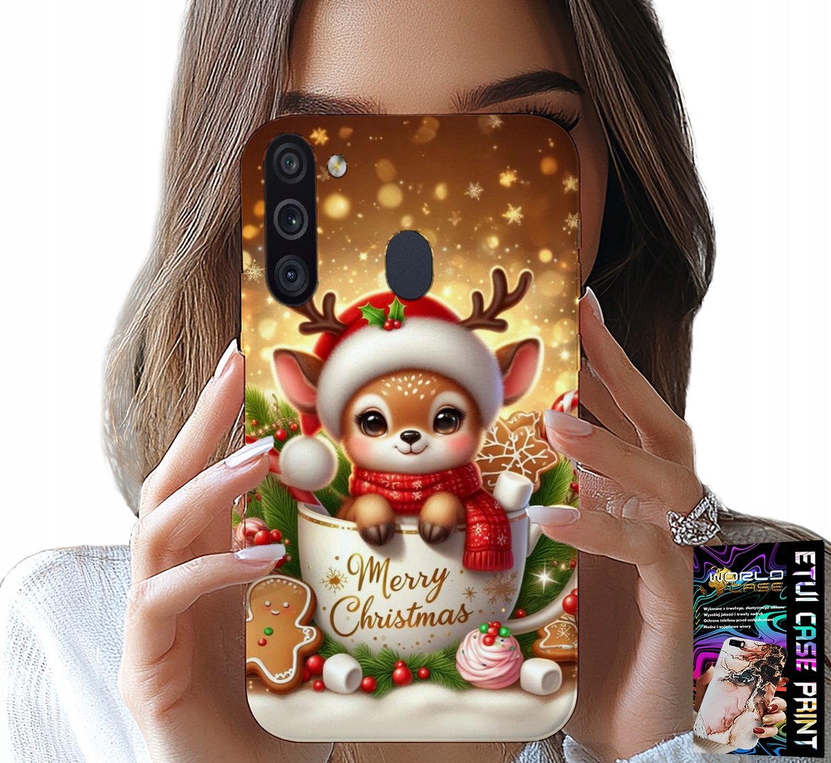 HOESJE VOOR SAMSUNG GALAXY A21 - RENDIER ZOET KERSTPATROON