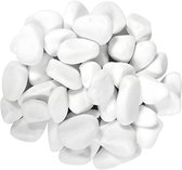 Concorde Decoratie steentjes - wit - 350 gram - 5 / 10 mm - kiezelstenen - hobby stenen