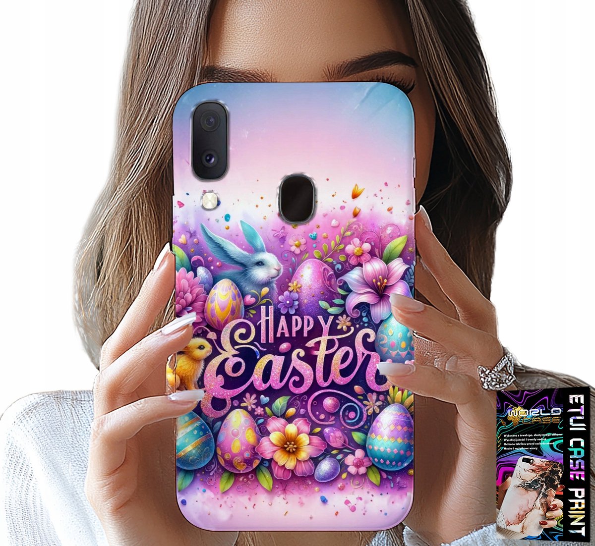 HOESJE VOOR SAMSUNG GALAXY A20E - HAPPY EGGS, PASEN, EIEREN