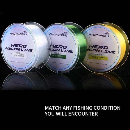 Vislijn Nylon - Monofilament Lijn - Zee Vissen - Super Slijtvast - 300M 40lbs - Geel — afbeelding 5