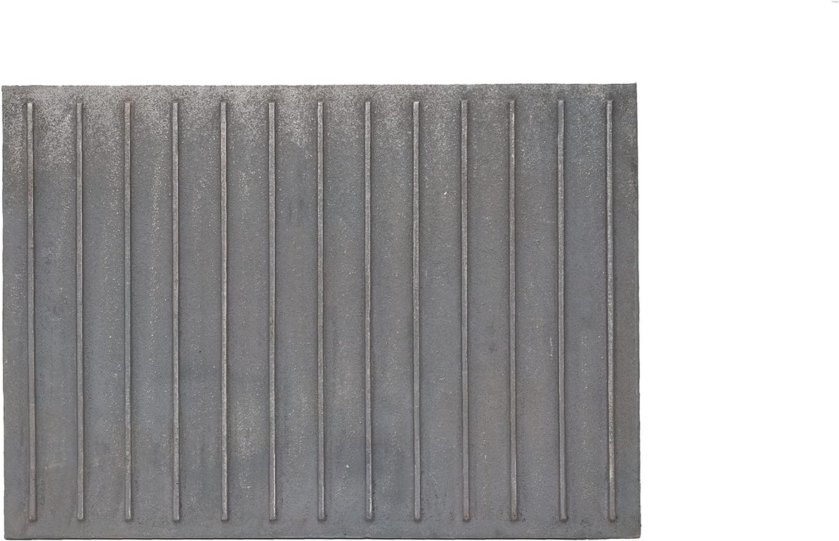 Schoorsteenplaat Gietijzer - Haardplaat Gegroefd - Warmte Behoud - Hoge Temperatuur Bestendig - 70 x 50 cm - Zwart