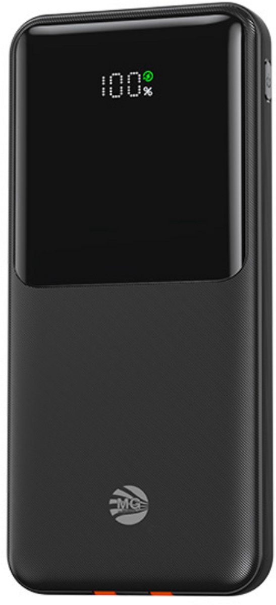 MG P60 - Powerbank 10000 mAh met 4 uitgangen - 2 Oplaadkabels - Zwart