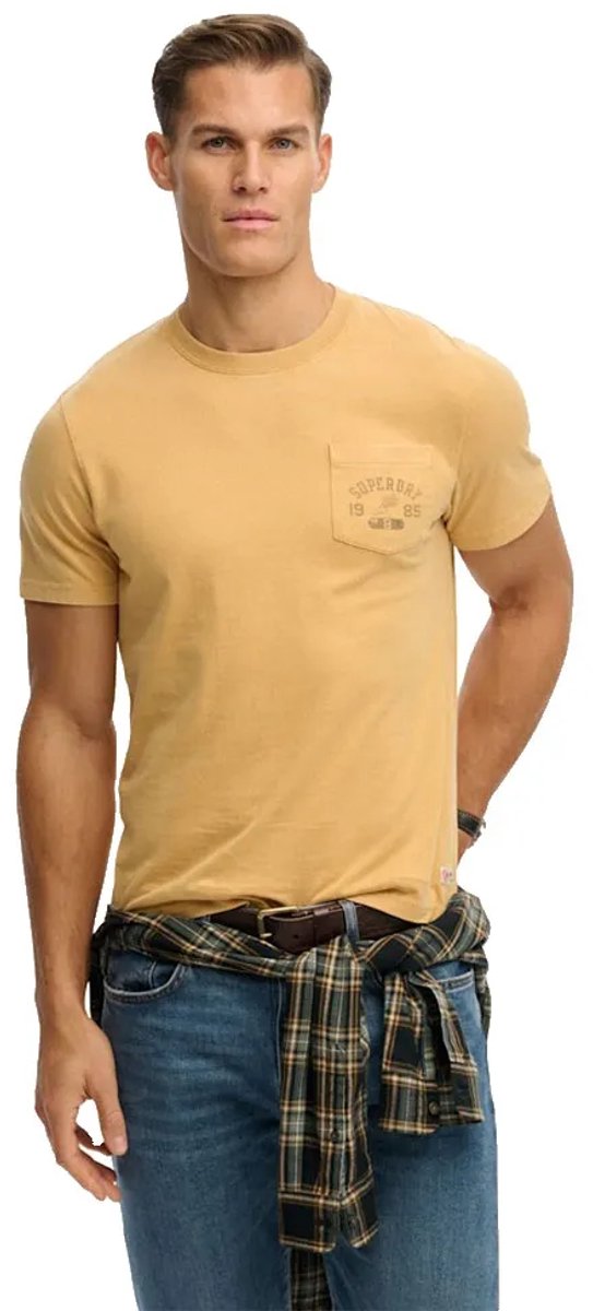 Superdry Vintage Prep Relaxed Pocket T-shirt Heren T-shirts Goud