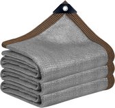 Schaduwnet - Warmte-isolerend net - Geperforeerd schaduwnet - Geperforeerde randen - 90% schaduwpercentage - Waterafstotend en ademend - Geschikt voor buiten, terrassen, carports en patio's - 2 x 3 meter - Grijs