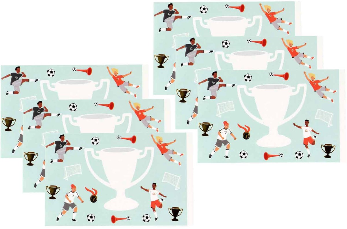 Bellenblaas Stickers - Fantastic Football - 6 stuks