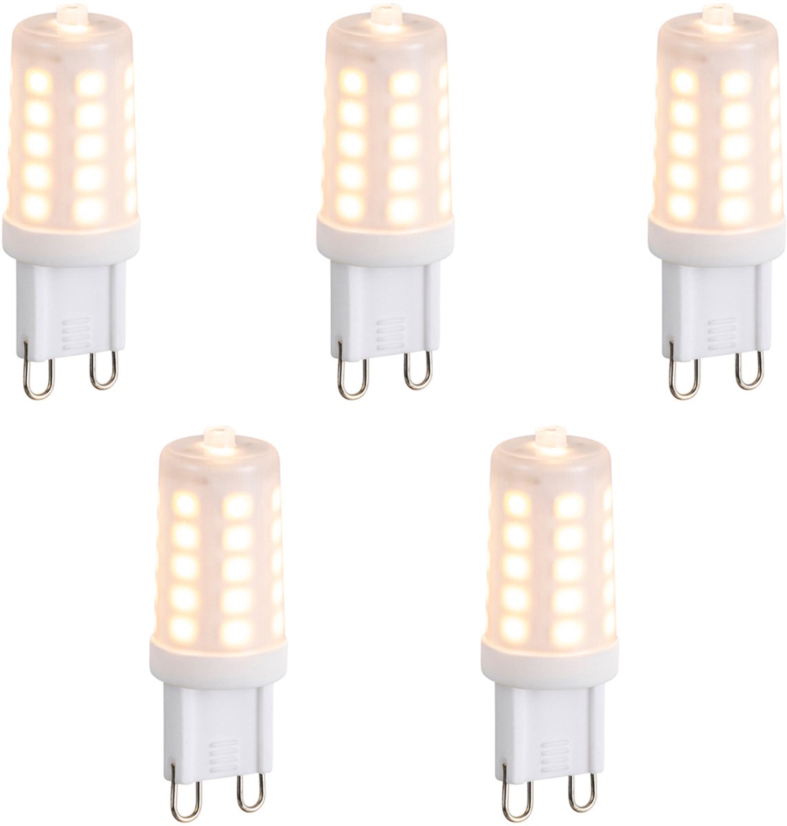 LUEDD Set van 5 G9 dimbare LED lampen opaal 3W 250 lm 2200K