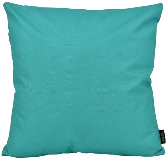 Coussin décoratif bleu pétrole NOVÉE, 45 x 45 cm, texture unie.
