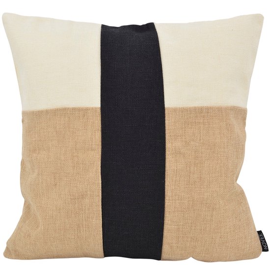 Block Jute Kussenhoes | 45x45 cm | Katoen