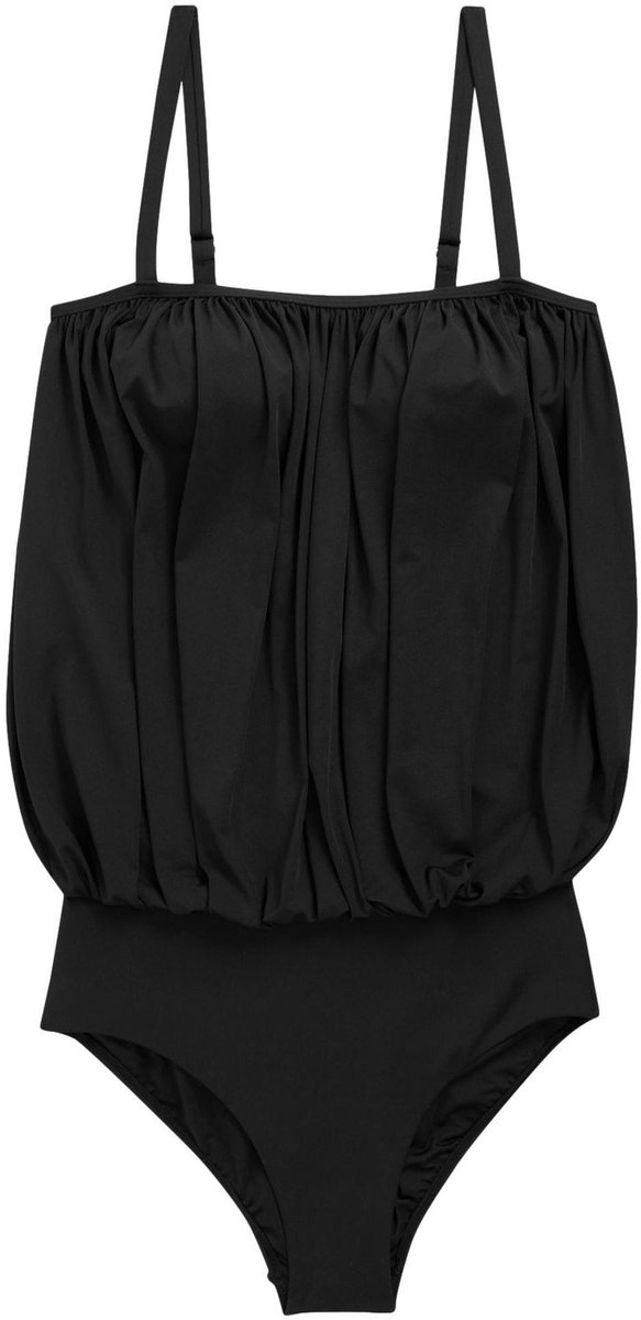 Next Dames - Figuurvormend blousonbadpak met print - Zwart Black