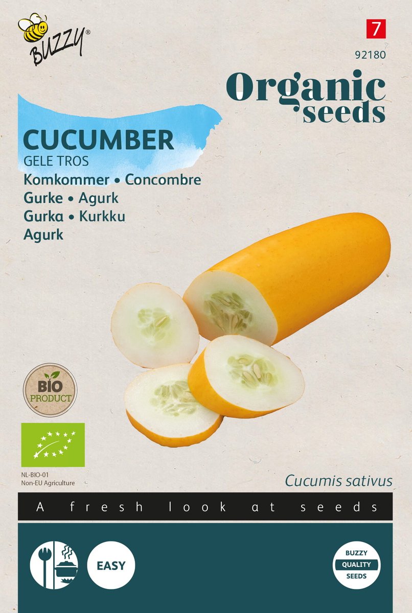 Buzzy Seeds Organic Komkommer Gele Tros Bio