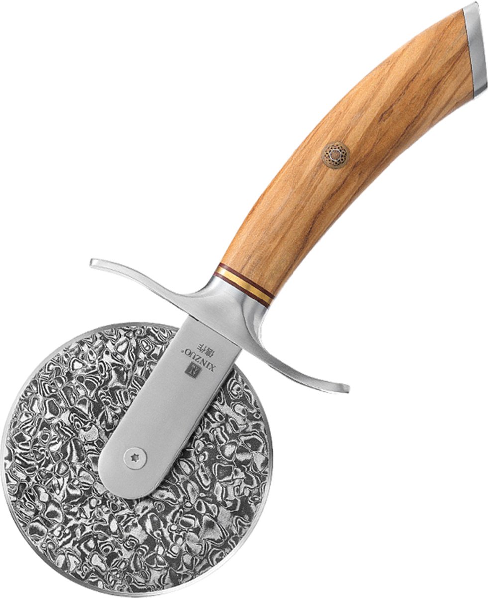 Damascus Pizzasnijder van de XinZuo B37 Lan Series - Extreem scherp - 73 Laags Damascus staal