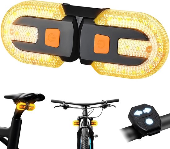 Slimme LED-fietsachterlicht met richtingaanwijzers en afstandsbediening – USB-oplaadbaar fietslicht, IPX4 waterdicht, 5 standen – Geschikt voor fietsen