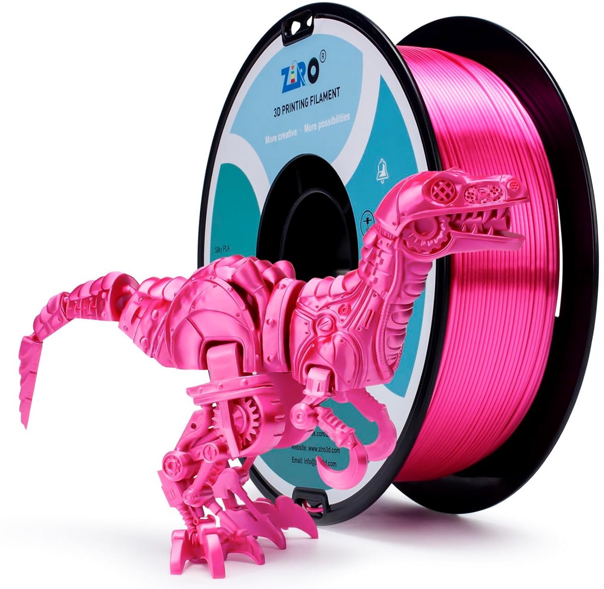Glanzend 3D PLA Filament 1.75mm - Zijde Roze - Metaalachtige Afwerking - 1KG