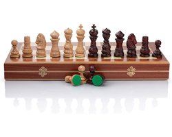 Master of Chess Wooden Chess Board with Pieces 60cm - Handmade and Portable Large Chess Set for Kids and Adults