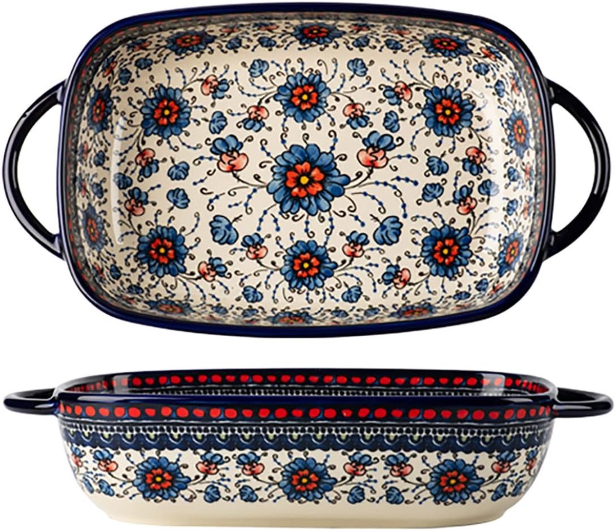 Vintage Stijl Aardewerk Bakvorm voor Oven - Grote Capaciteit 66oz