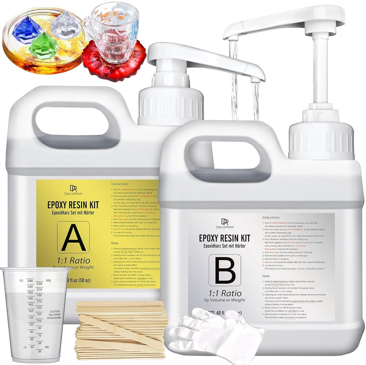 Kristalheldere 2,4L Zelfnivellerende Epoxyhars voor Tafelblad en Sieraden