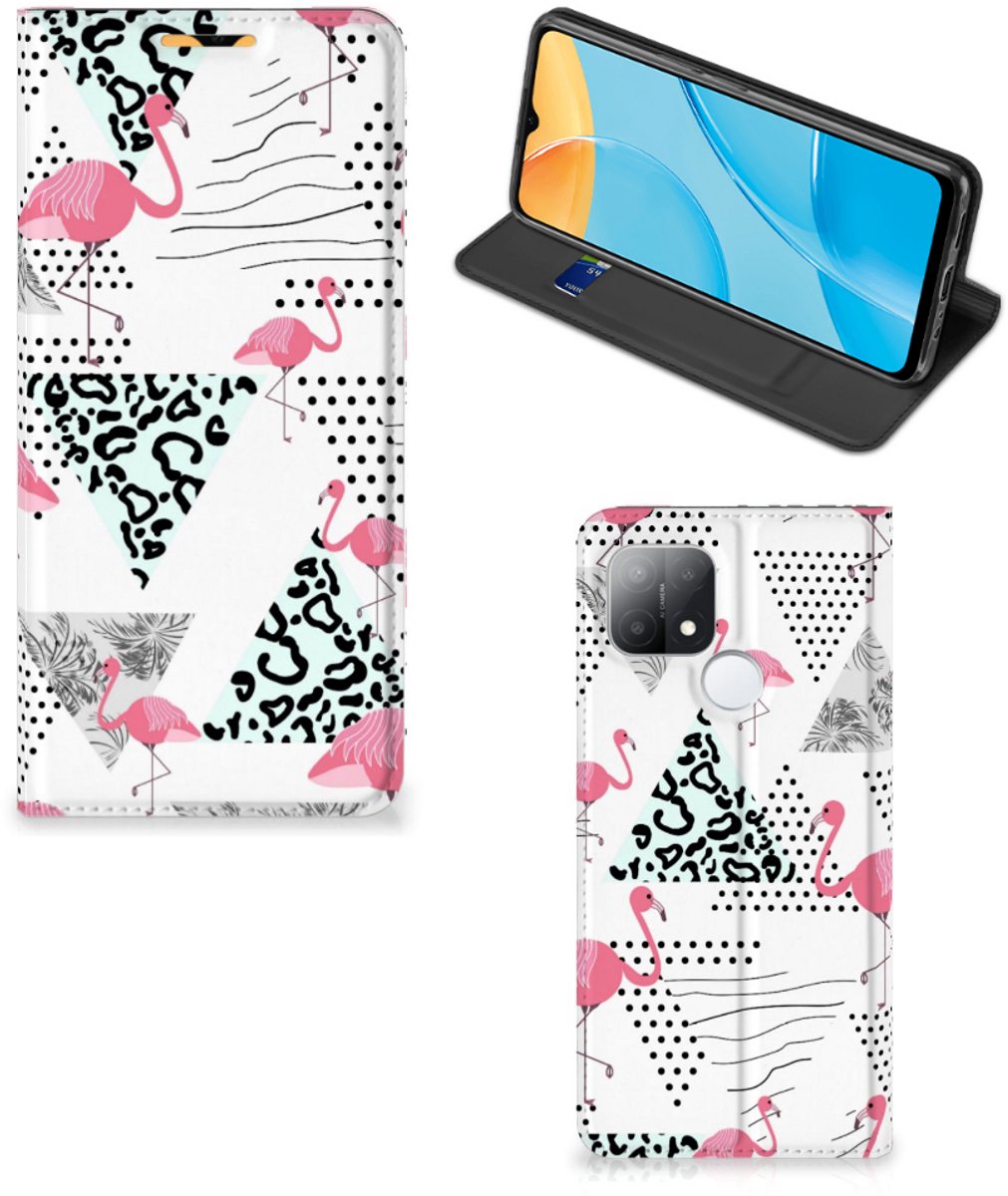 OPPO A15 Hoesje maken Flamingo Triangle