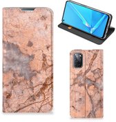Cas de téléphone OPPO A52 | Étui portefeuille A72 Marble Oranje