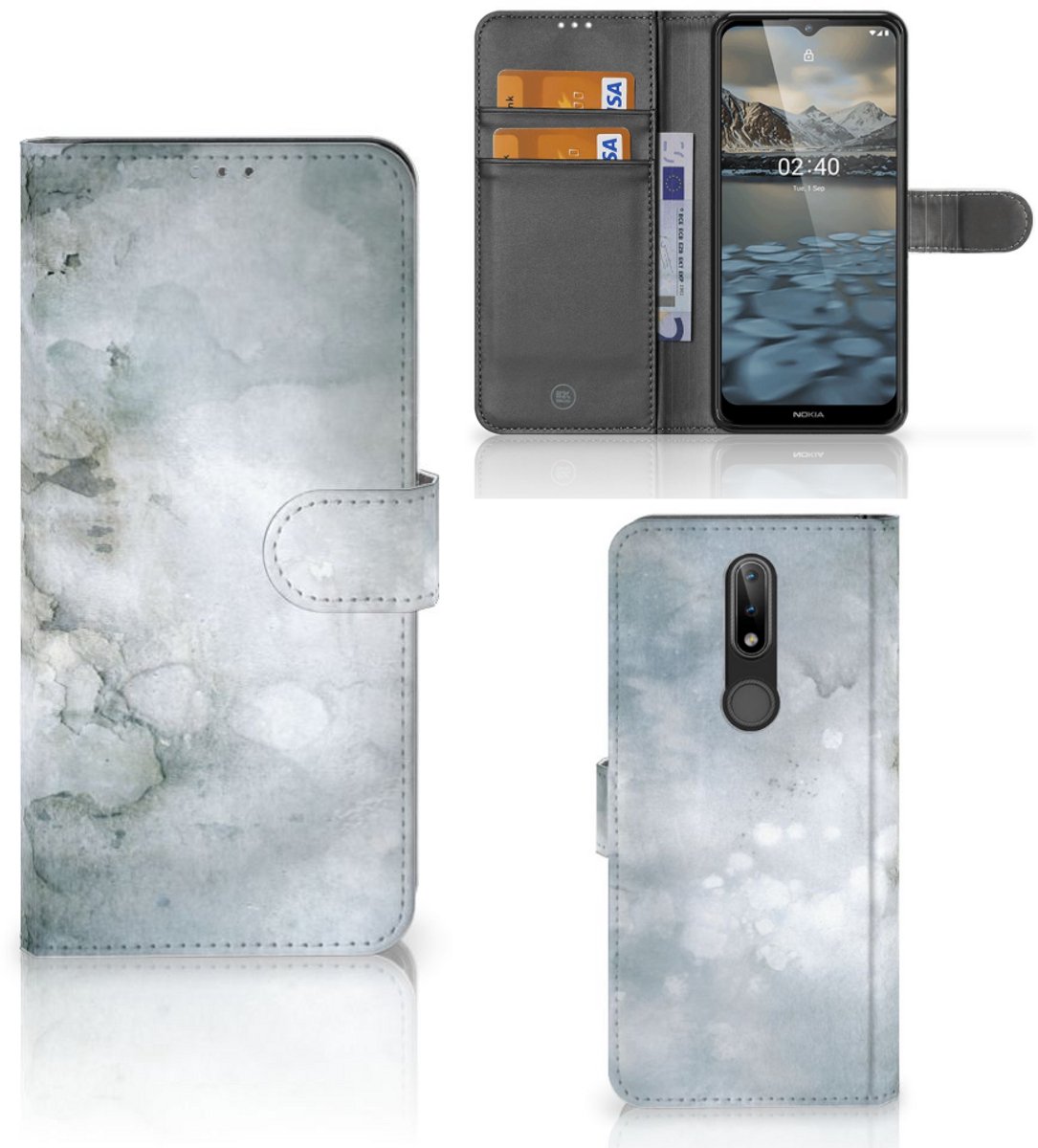 Book Case voor Hoesje Nokia 2.4 Painting Grey