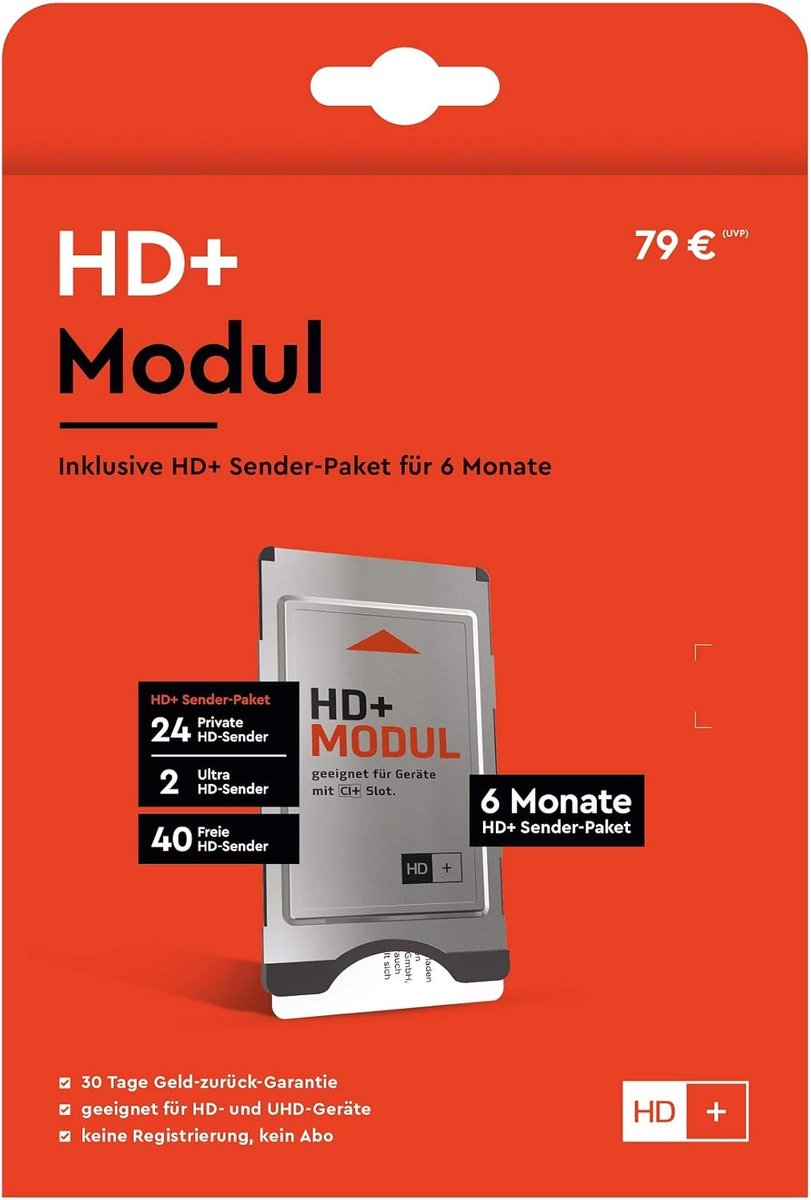 CI+ module voor satellietontvangst - 6 maanden HD+ zenderpakket