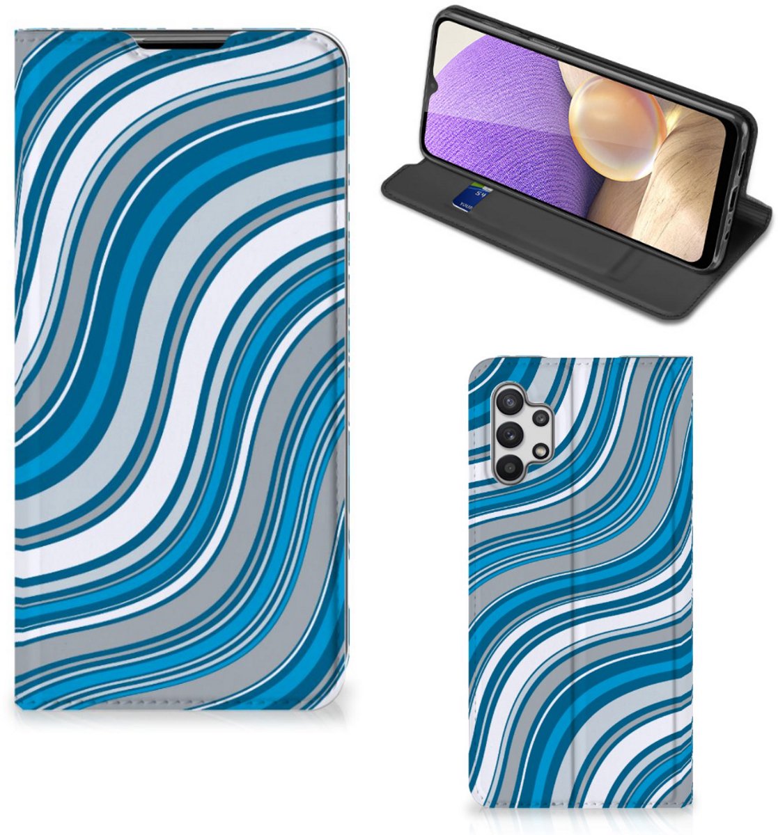 Samsung Galaxy A32 5G Hoesje met Magneet Waves Blue