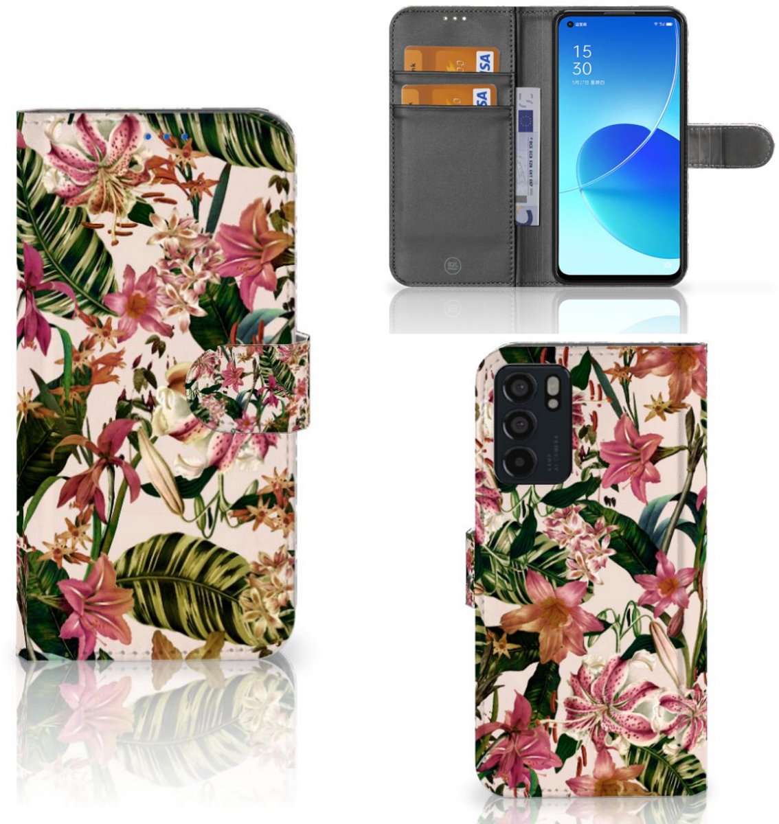 OPPO Reno6 5G Hoesje Flowers