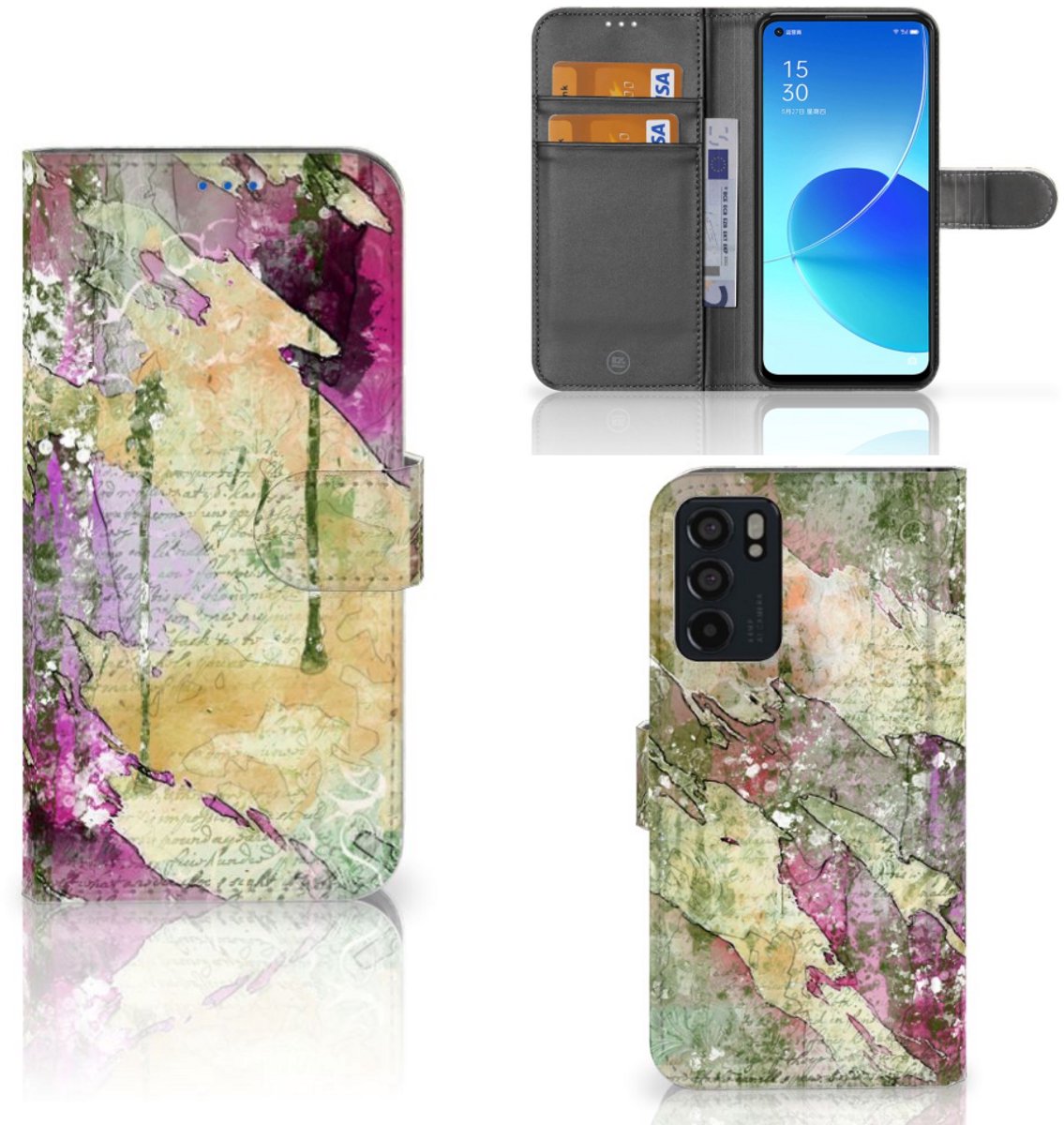 Book Case voor Hoesje OPPO Reno6 5G Letter Painting