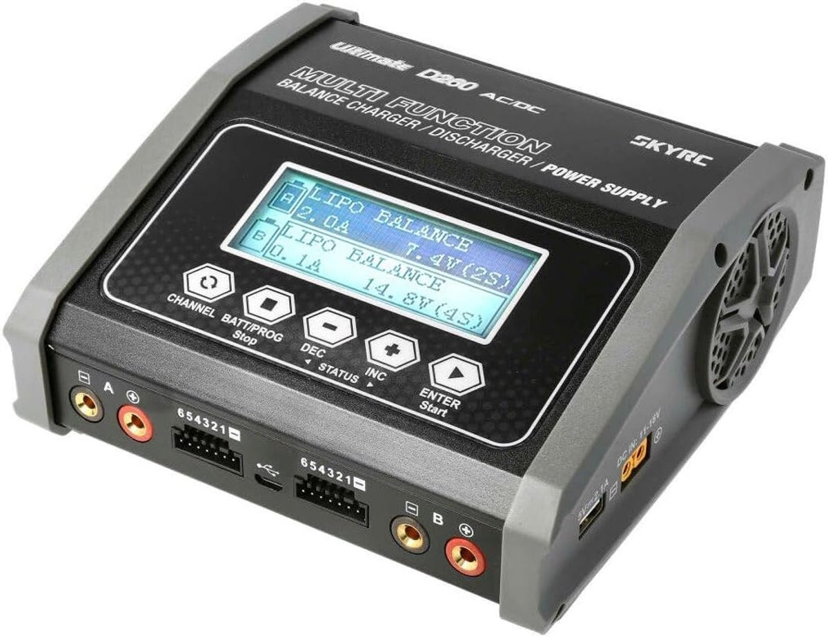 Modelbouwlader 14A voor Lood, LiFePO, LiHV, LiIon, LiPo, NiCd, NiMH met Grafisch Display