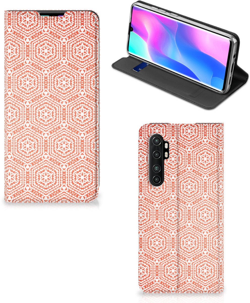 Standcase Hoesje voor Xiaomi Mi Note 10 Lite Hoesje met Magneet Pattern Orange