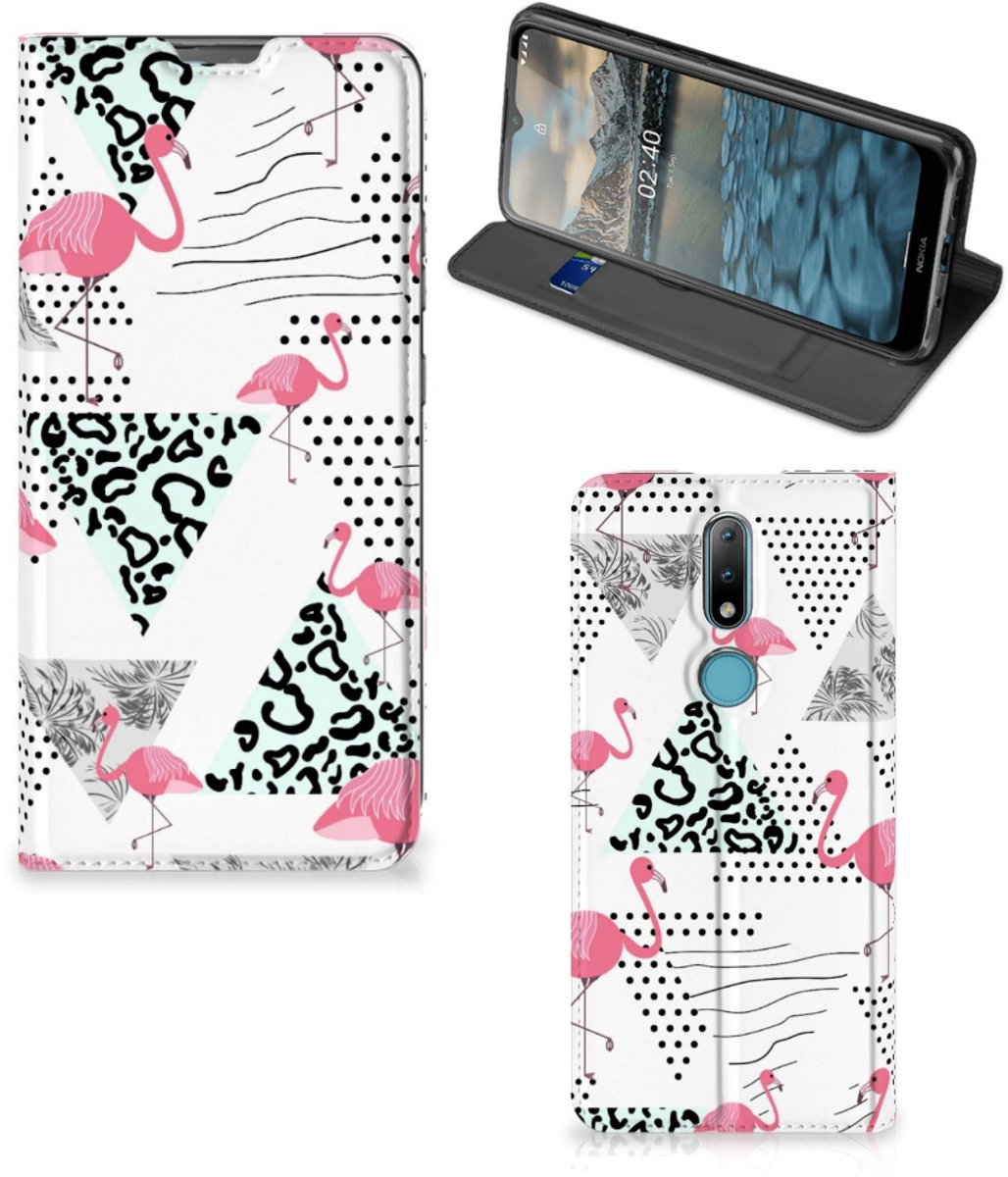 Nokia 2.4 Hoesje maken Flamingo Triangle