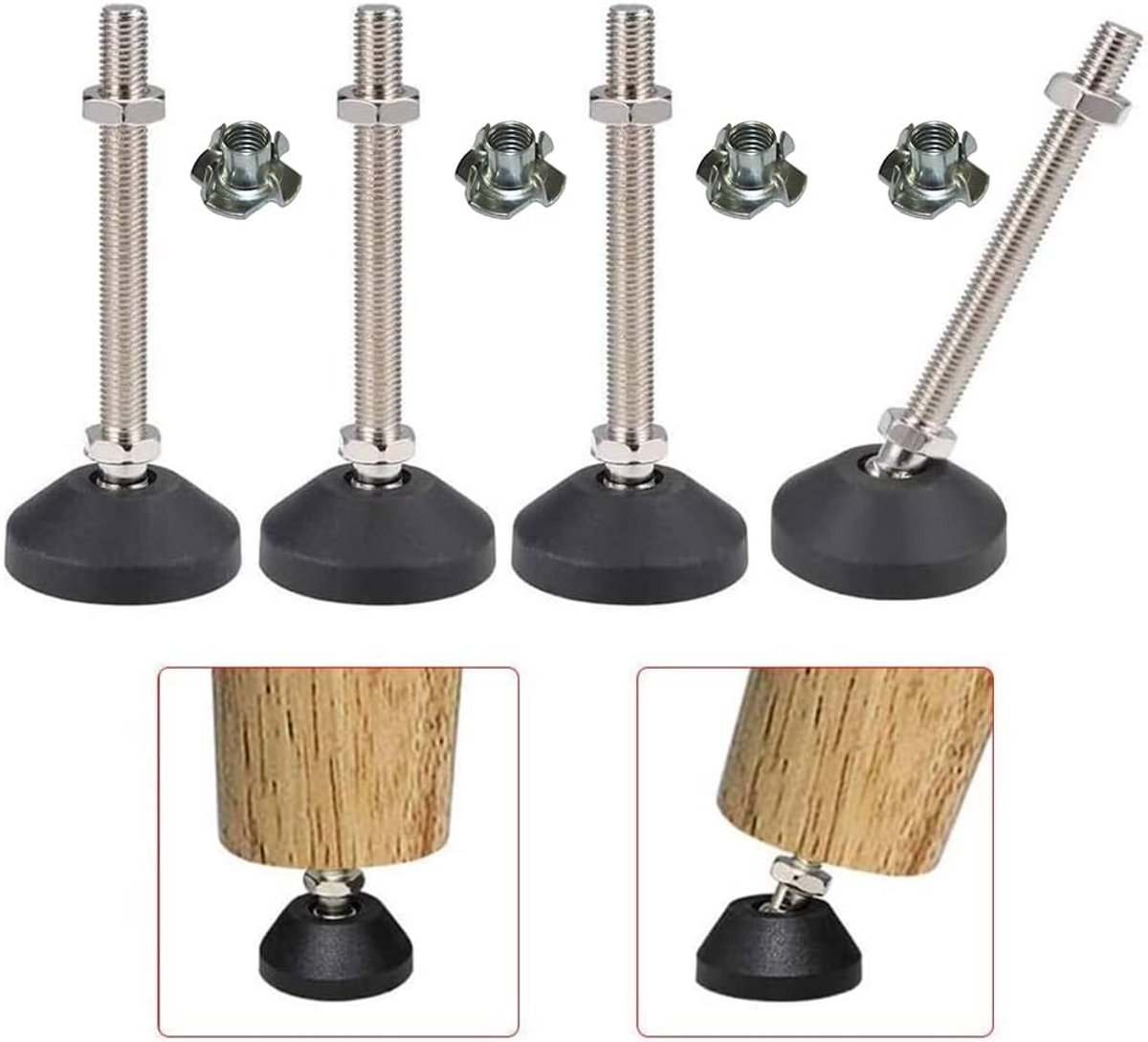 Verstelbare meubelvoeten M8 x 100 mm - Stelvoeten tot 450 kg