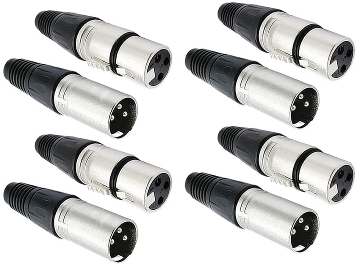8 Stuks 3-Pins XLR Connectoren - Microfoon Audiokabel Stekkers