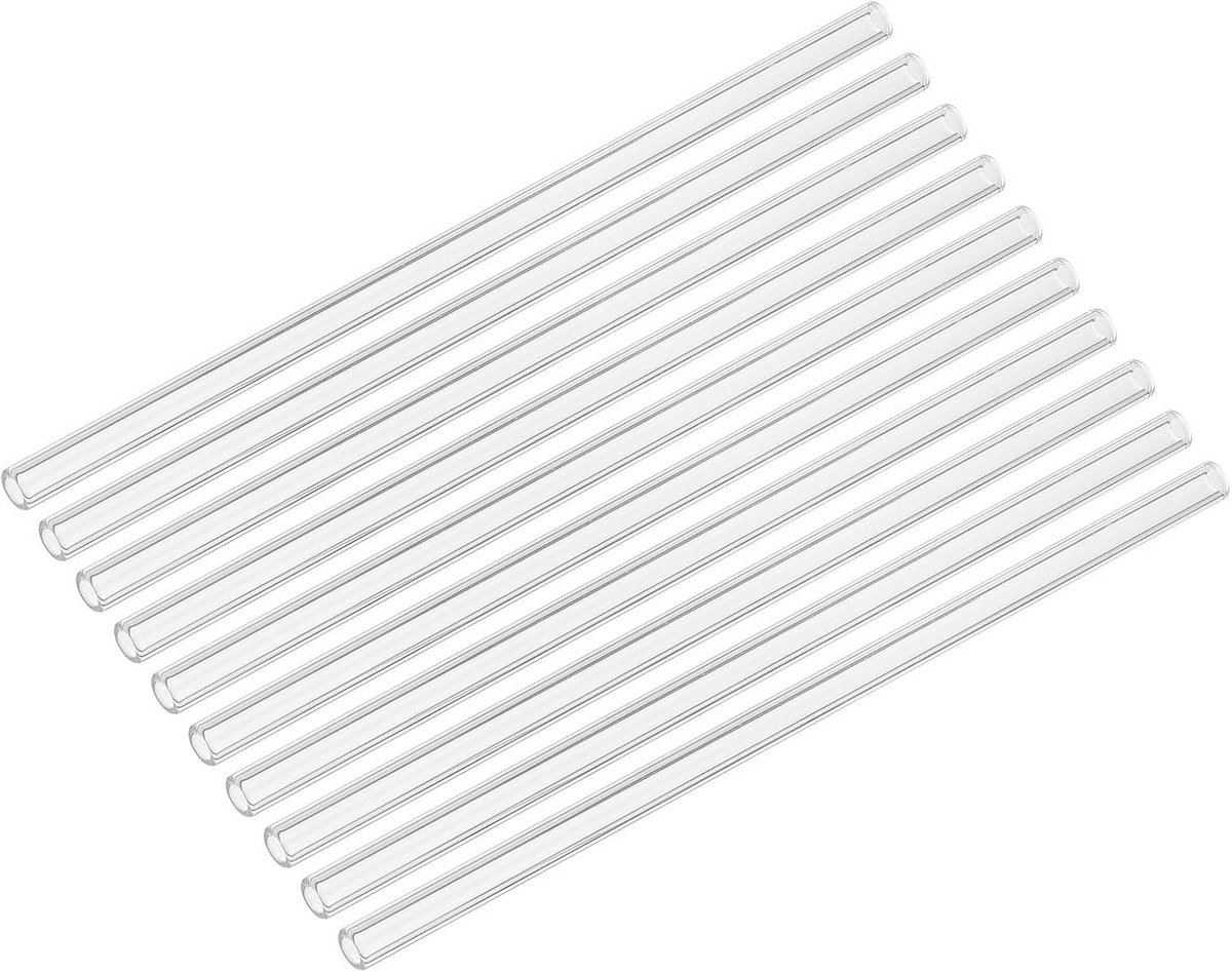 Transparante Borosilicaat Glazen Buizen 8 Inch - 10 Pack voor Creatief Gebruik