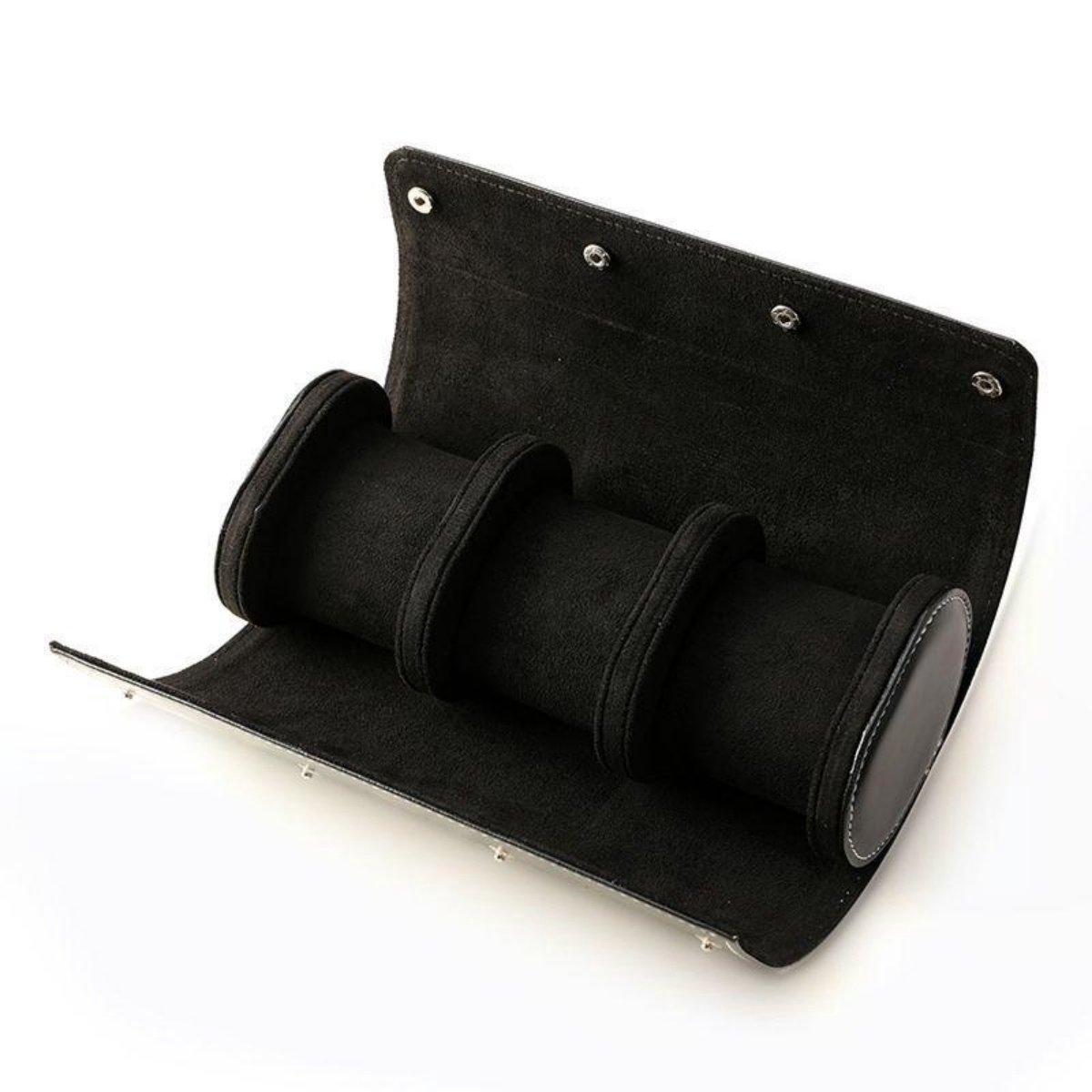 Horloge Reisetui - Horloge Doos met 3 Vakken - Horloge Rol - PU Leer - 23,2×6,8×9,7cm - Geschikt voor Reizen - Zwart