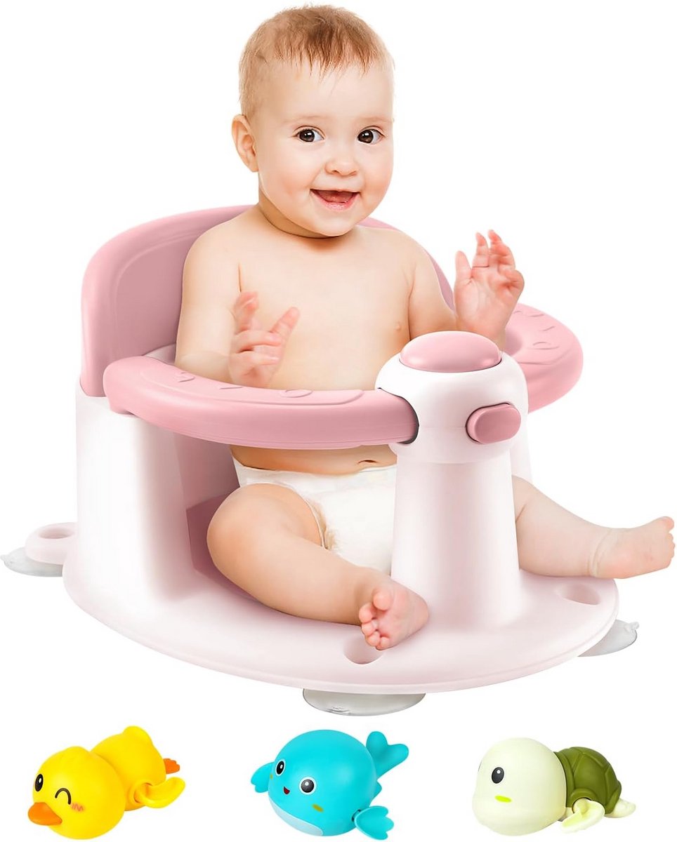 Babybadzitje voor 6 tot 24 maanden met 4 sterke zuignappen - Veilig en comfortabel voor bad en douche