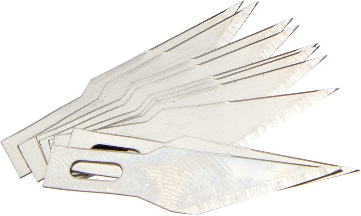 Reservemesjes voor Scalpel en Hobbymes - 10 Stuks, Zilveren Punt