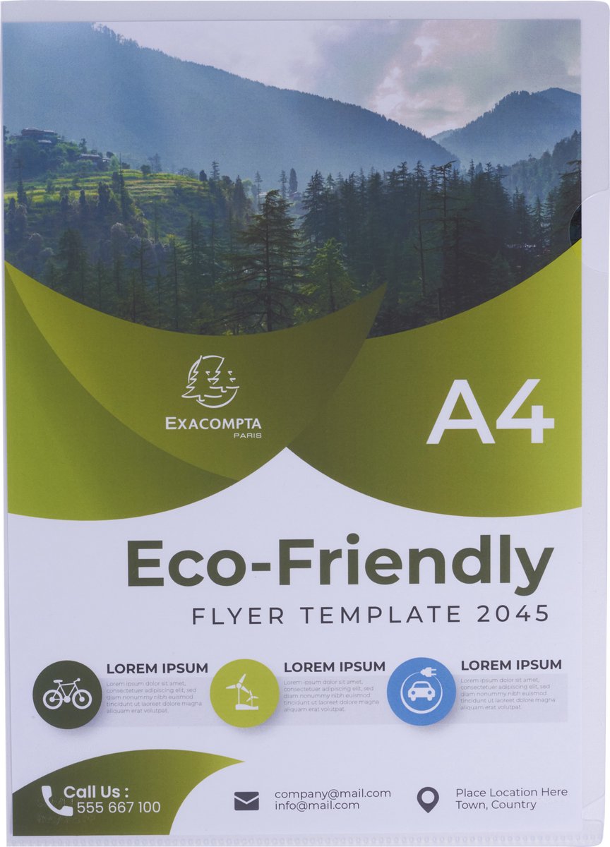 Exacompta 10x 100 insteekmappen L-vorm Forever gerecyclede PP 12/100e - Transparant - 58320E
