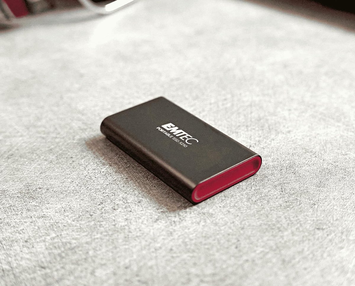 Emtec X210 Externe SSD-harde schijf USB 3.2-512 GB (zwart/rood)