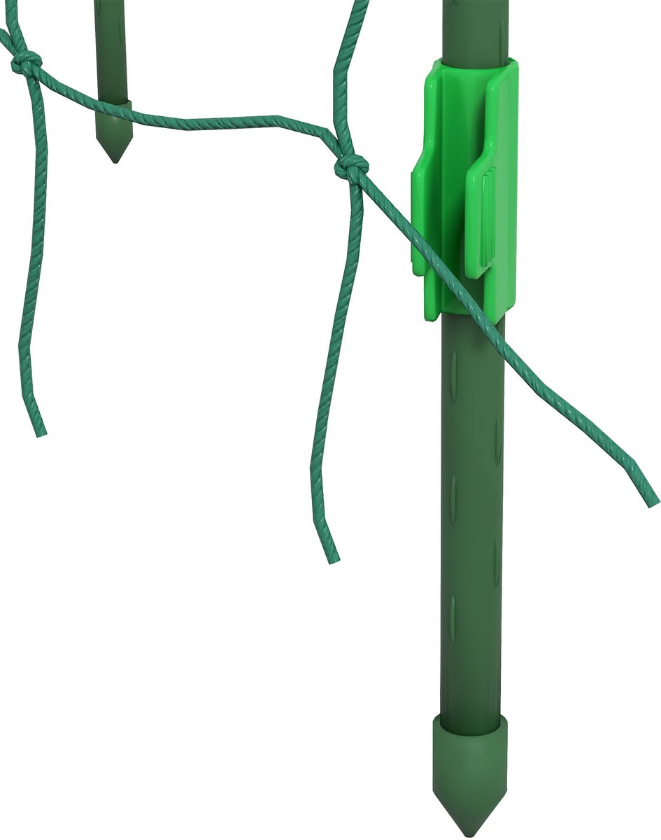 Wishdor - Rankrek Voor Klimplanten - Verstelbaar Plantrek Met Net - Staal Met Kunststof Coating - Groen - 43 X 182 X 183 Cm