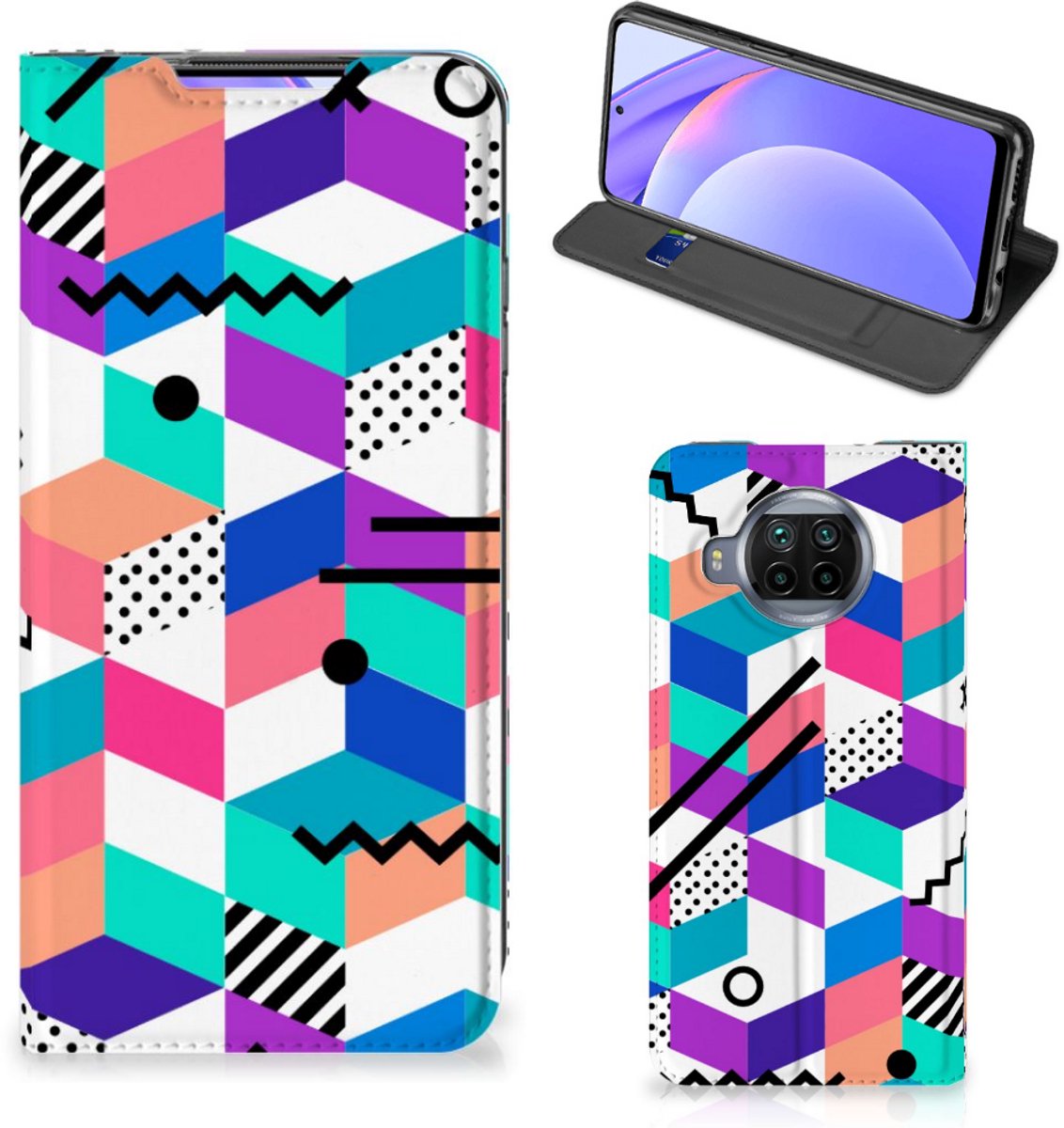 Xiaomi Mi 10T Lite Stand Case Blokken Kleurrijk