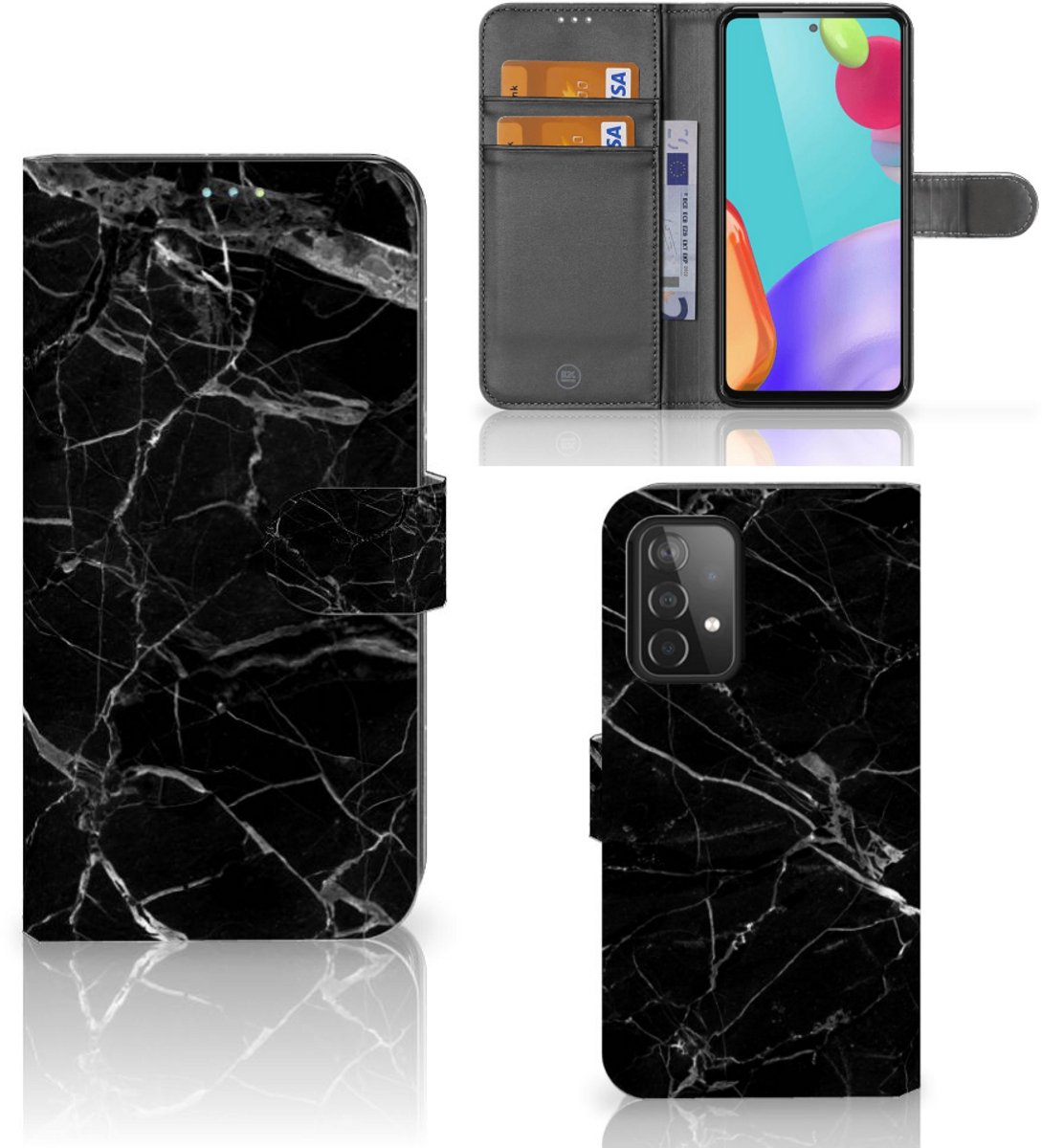 Samsung Galaxy A52 Bookcase Marmer Zwart - Origineel Cadeau Vader
