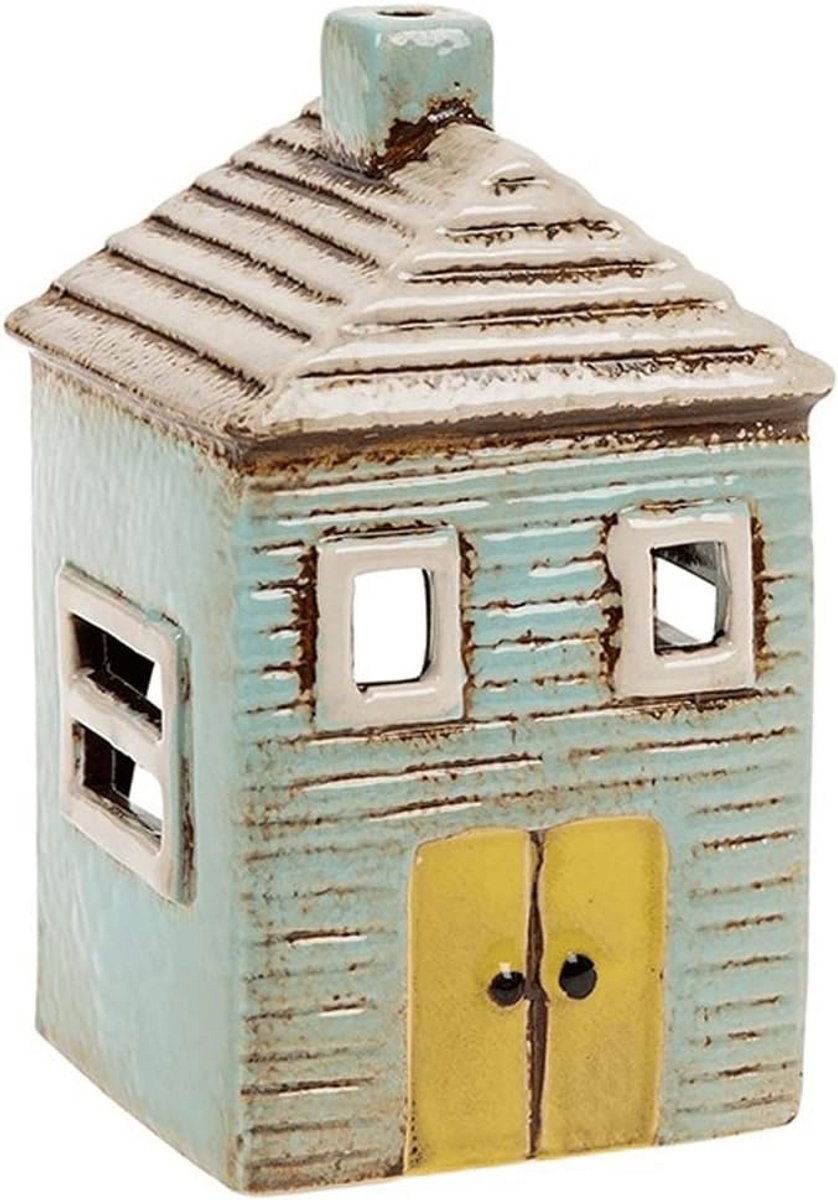 Aardewerk Blauw Huis Theelicht voor Sfeervolle Verlichting