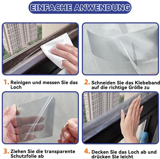Vliegengaas Reparatieset met Waterdichte Pleisters en Reparatieband - 7,6 cm x 6 m van Merkloos — afbeelding 3