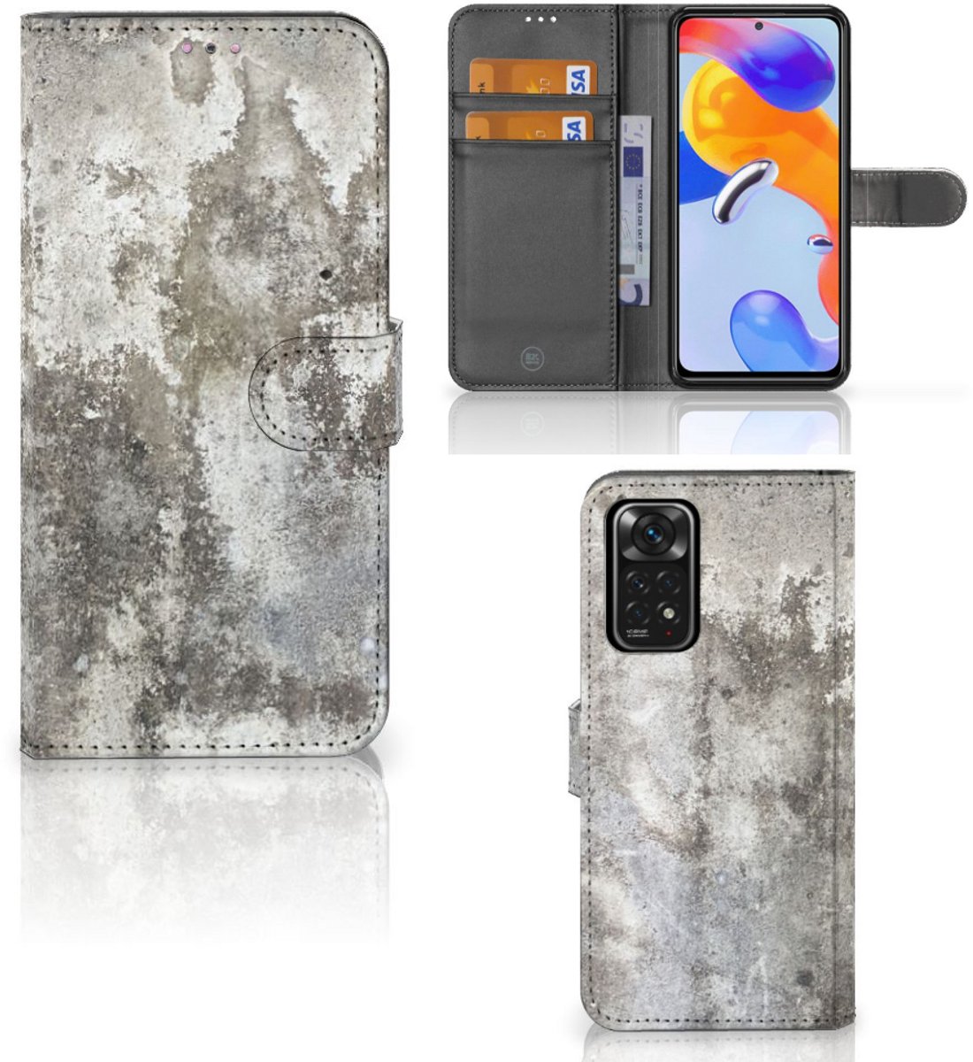 Xiaomi Redmi Note 11 Pro 5G/4G Bookcase Beton Print