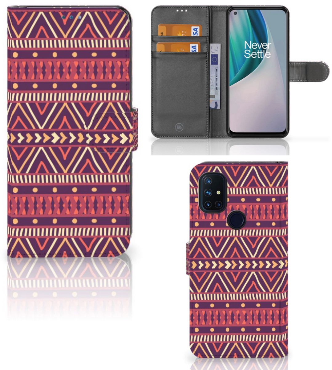 OnePlus Nord N10 Telefoon Hoesje Aztec Paars