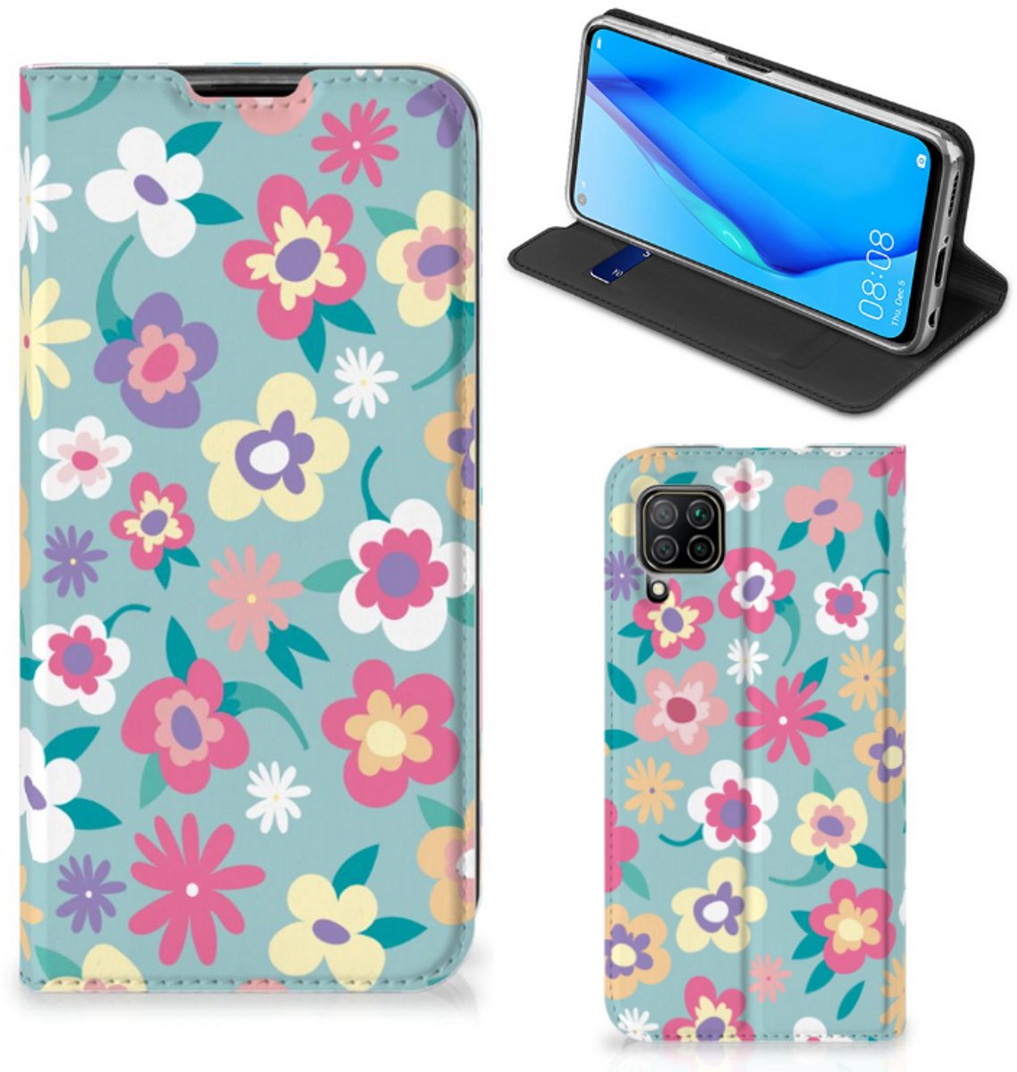 Huawei P40 Lite Smart Cover Flower Power