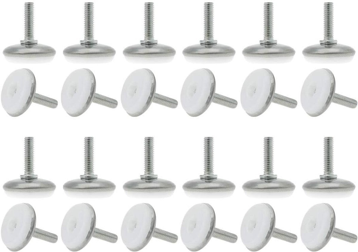Verstelbare Nivelleringsvoeten M6 x 20 x 28 mm - Set van 24