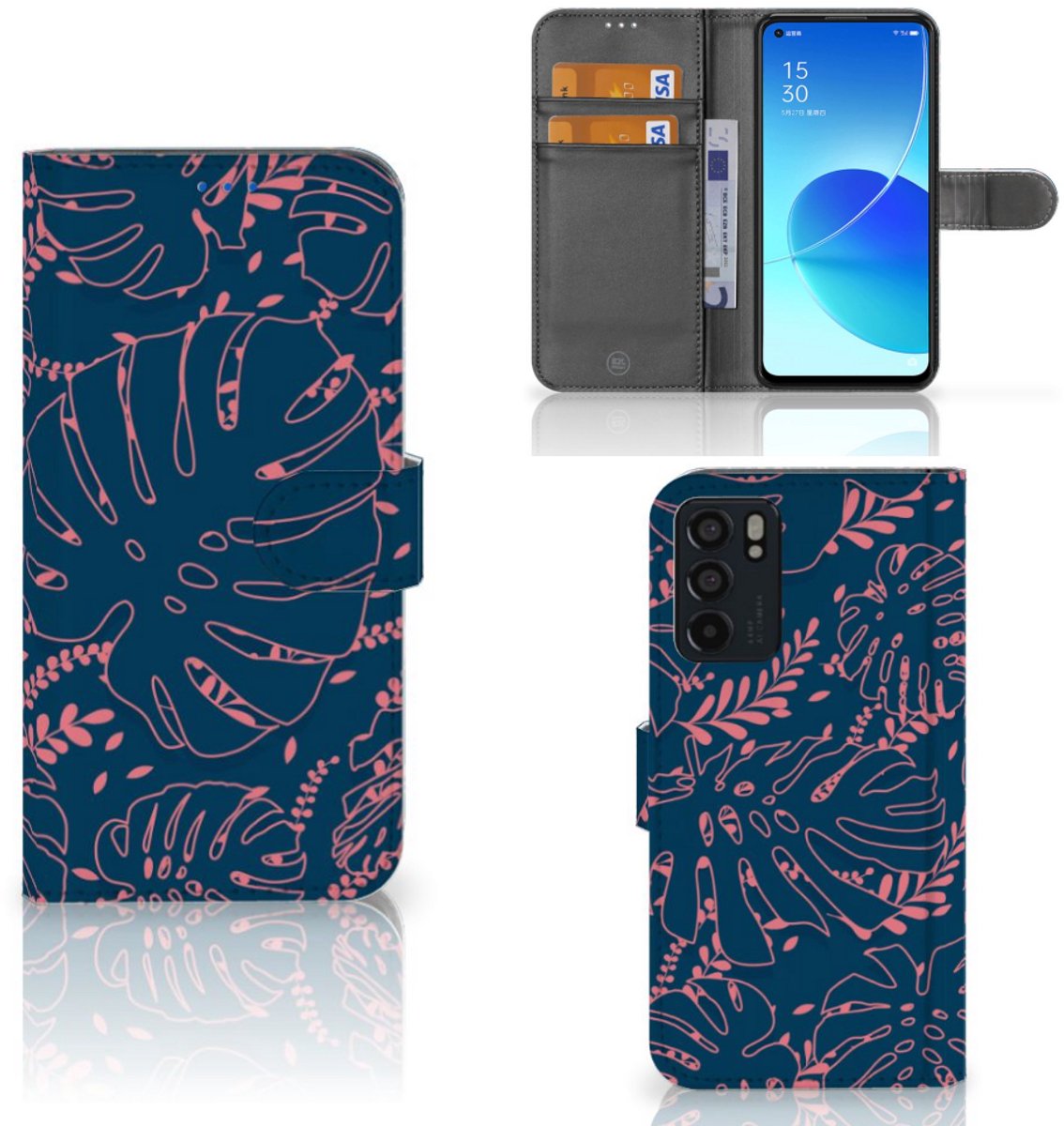 OPPO Reno6 5G Hoesje Palm Leaves