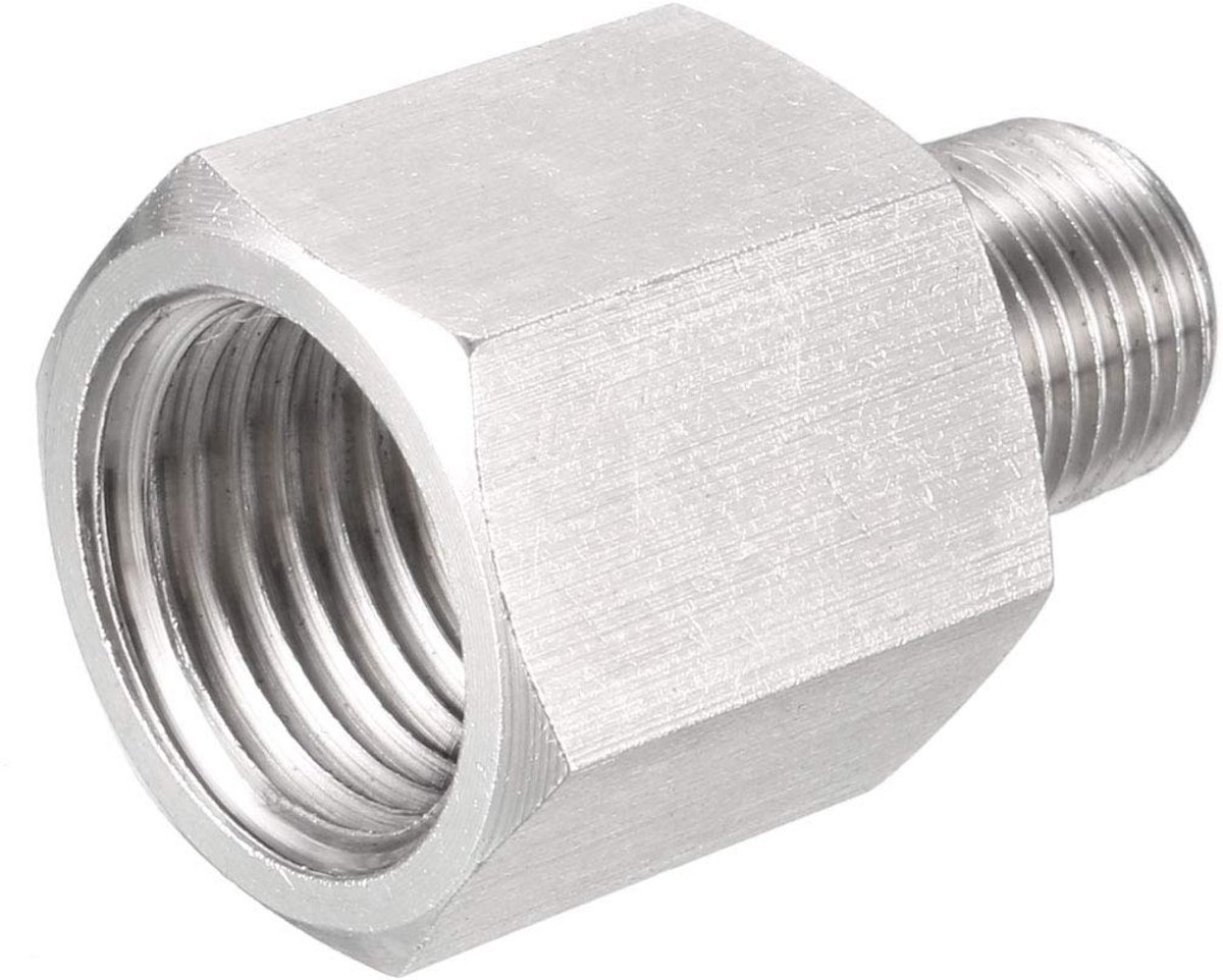Slangadapter 1/8" NPT Mannelijk naar 1/4" NPT Vrouwelijk met Manometeraansluiting