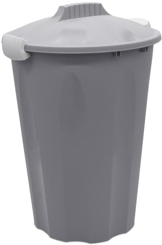 Multifunctionele Tuin- en Vuilnisbak, 40 Liter, Kunststof Ton met Deksel en Kliksluiting — afbeelding 4